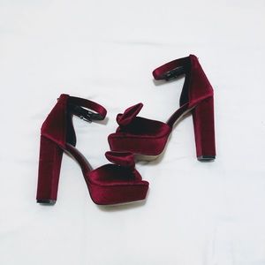 Express Velvet Strappy Heels